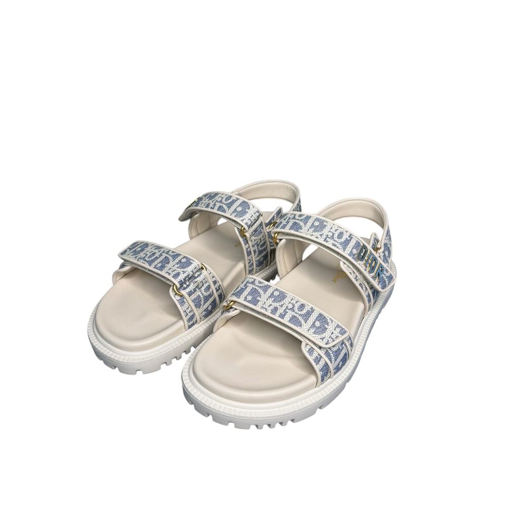 Christian Dior NIB Dioract Oblique Jacquard Sandal in Chambray Size 39 - Picture 8 of 15